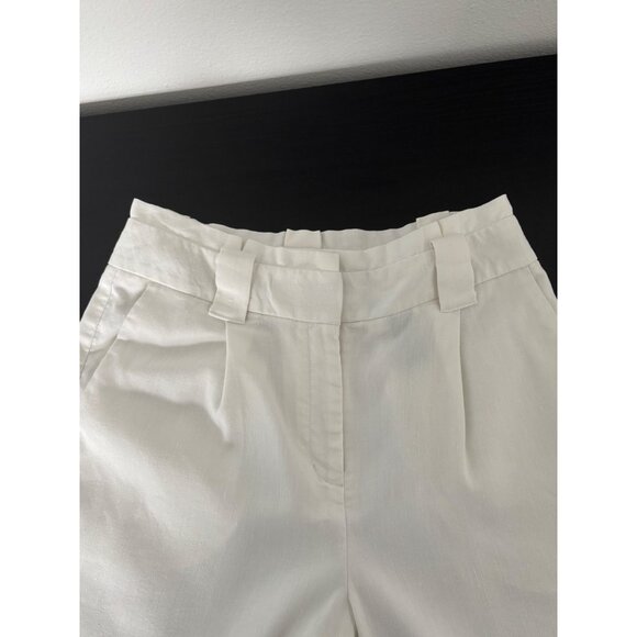 Express Linen Blend Pants 4 High Waisted Paperbag Quiet Luxury Preppy Old Money - Picture 9 of 12